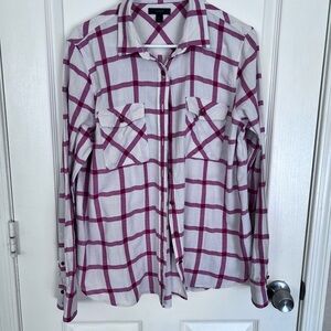 J. Crew Red and White Plaid Shirt